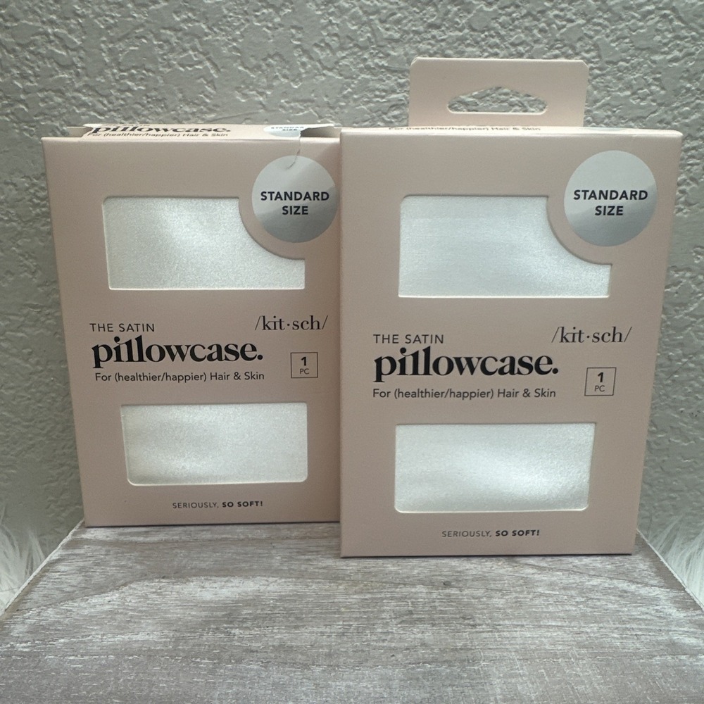 $21 🌙 Kitsch Satin Pillowcase Standard/Queen 26x19 SET OF 2 FAST SHIP NEW
